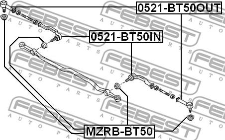 Febest MZRB-BT50 - Repair Kit, tie rod end www.parts5.com