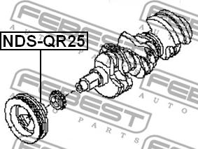 Febest NDS-QR25 - CRANKSHAFT PULLEY ENGINE QR25DE www.parts5.com