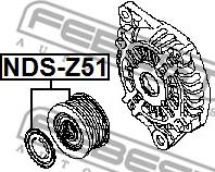 Febest NDS-Z51 - Pulley, alternator, freewheel clutch www.parts5.com