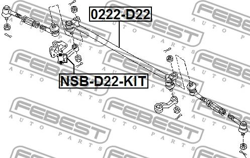 Febest NSB-D22-KIT - BUSHING IDLER ARM KIT www.parts5.com