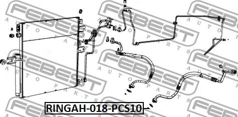 Febest RINGAH-018-PCS10 - Seal Ring, air conditioning system line www.parts5.com
