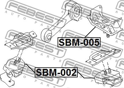 Febest SBM-005 - REAR ENGINE MOUNT AT www.parts5.com