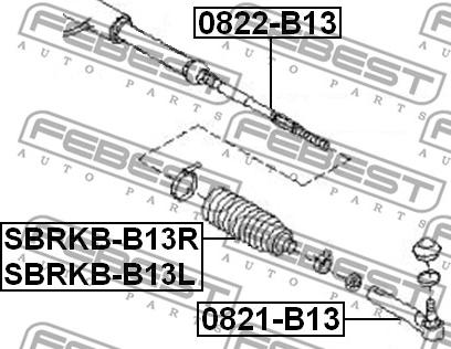 Febest SBRKB-B13L - Bellow, steering www.parts5.com