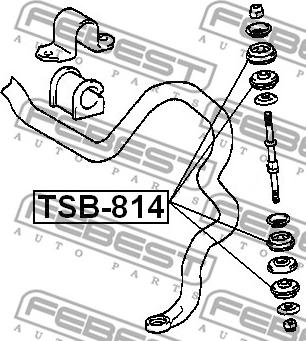 Febest TSB-814 - BUSHING FOR FRONT SWAY BAR www.parts5.com