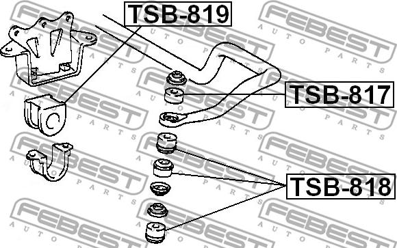 Febest TSB-817 - BUSHING FOR FRONT SWAY BAR www.parts5.com