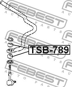 Febest TSB-789 - BUSHING FOR FRONT SWAY BAR www.parts5.com