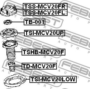 Febest TSS-MCV20FL - LEFT FRONT SHOCK ABSORBER SUPPORT www.parts5.com