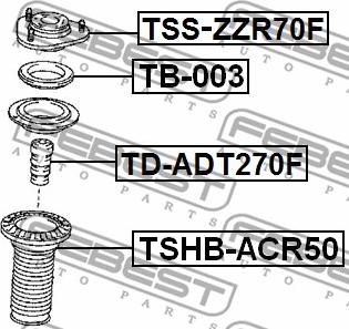 Febest TSS-ZZR70F - FRONT SHOCK ABSORBER SUPPORT www.parts5.com
