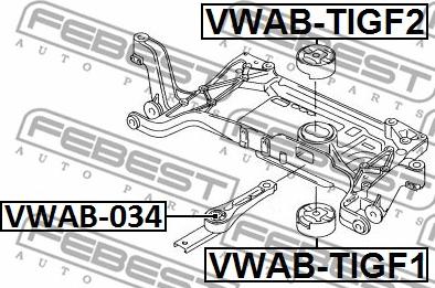 Febest VWAB-034 - ARM BUSHING REAR ENGINE MOUNT www.parts5.com