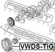 Febest VWDS-TIG - CRANKSHAFT PULLEY ENGINE www.parts5.com