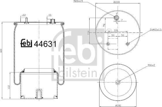 Febi Bilstein 44631 - Bellow, air suspension www.parts5.com