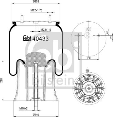 Febi Bilstein 40433 - Bellow, air suspension www.parts5.com