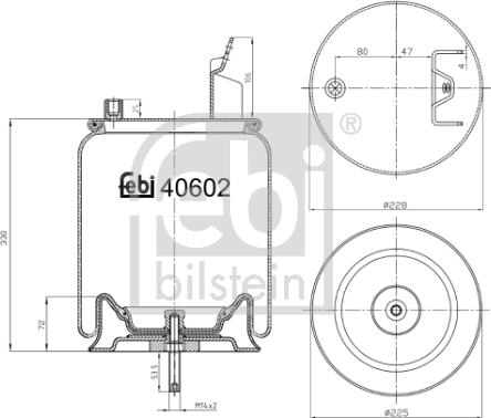 Febi Bilstein 40602 - Bellow, air suspension www.parts5.com