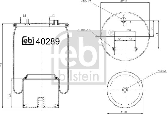 Febi Bilstein 40289 - Bellow, air suspension www.parts5.com