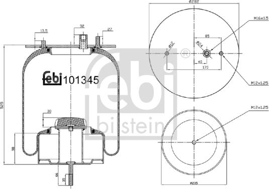 Febi Bilstein 101345 - Bellow, air suspension www.parts5.com