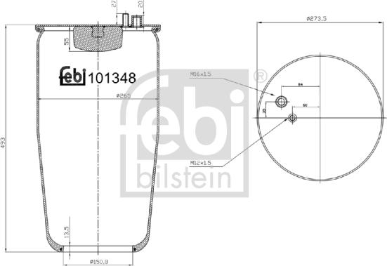 Febi Bilstein 101348 - Bellow, air suspension www.parts5.com