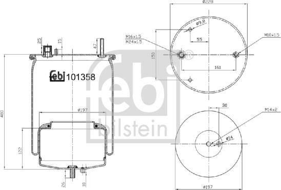 Febi Bilstein 101358 - Bellow, air suspension www.parts5.com