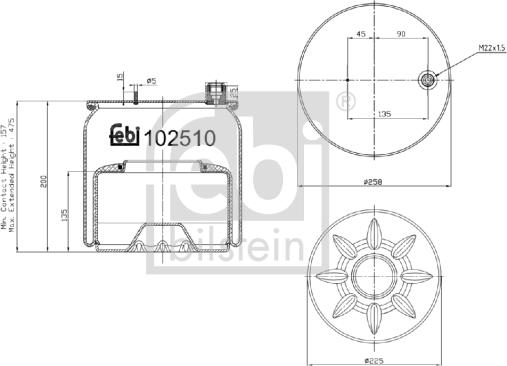 Febi Bilstein 102510 - Bellow, air suspension www.parts5.com