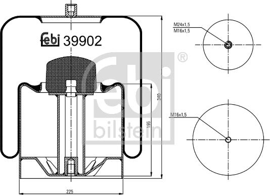 Febi Bilstein 39902 - Bellow, air suspension www.parts5.com