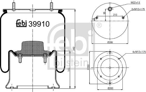 Febi Bilstein 39910 - Bellow, air suspension www.parts5.com