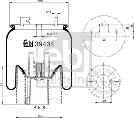 Febi Bilstein 39434 - Bellow, air suspension www.parts5.com