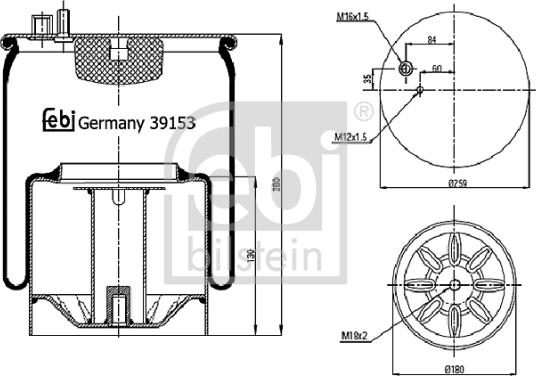 Febi Bilstein 39153 - Bellow, air suspension www.parts5.com
