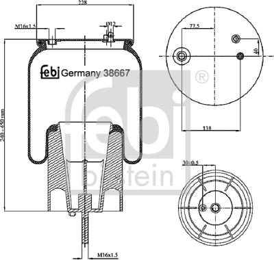 Febi Bilstein 38667 - Bellow, air suspension www.parts5.com