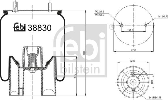 Febi Bilstein 38830 - Bellow, air suspension www.parts5.com