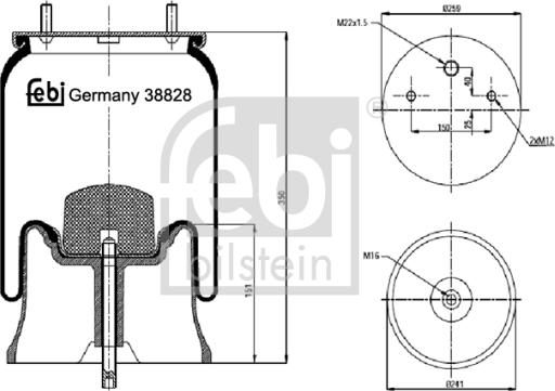 Febi Bilstein 38828 - Bellow, air suspension www.parts5.com