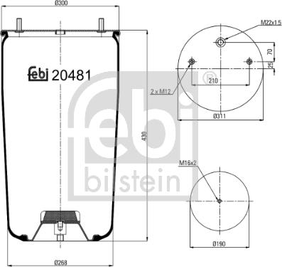 Febi Bilstein 20481 - Bellow, air suspension www.parts5.com