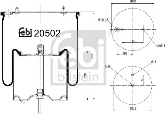 Febi Bilstein 20502 - Bellow, air suspension www.parts5.com