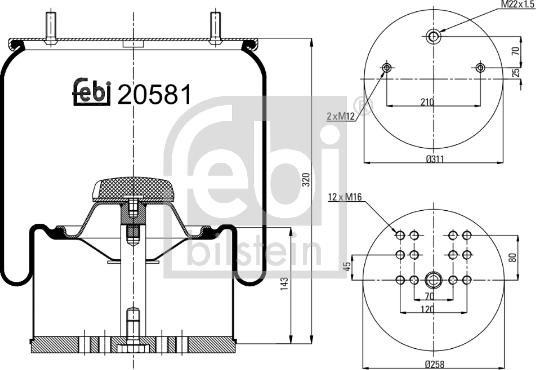 Febi Bilstein 20581 - Bellow, air suspension www.parts5.com