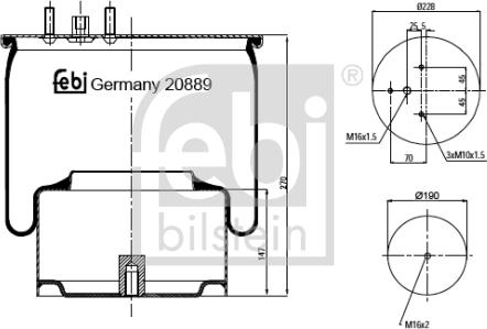 Febi Bilstein 20889 - Bellow, air suspension www.parts5.com
