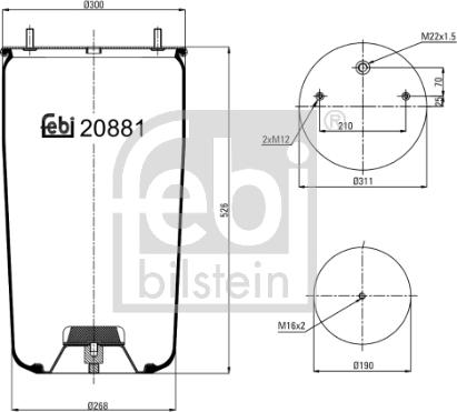 Febi Bilstein 20881 - Bellow, air suspension www.parts5.com
