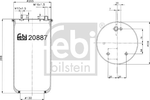 Febi Bilstein 20887 - Bellow, air suspension www.parts5.com
