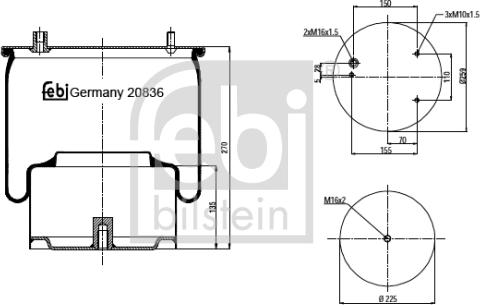 Febi Bilstein 20836 - Bellow, air suspension www.parts5.com
