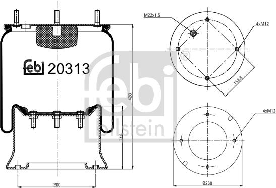 Febi Bilstein 20313 - Bellow, air suspension www.parts5.com