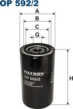 Filtron OP 592/2 - Oil Filter www.parts5.com