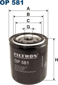 Filtron OP581 - Oil Filter www.parts5.com