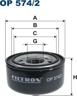 Filtron OP574/2 - Oil Filter www.parts5.com