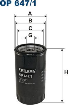 Filtron OP 647/1 - Oil Filter www.parts5.com