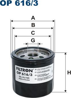 Filtron OP 616/3 - Oil Filter www.parts5.com