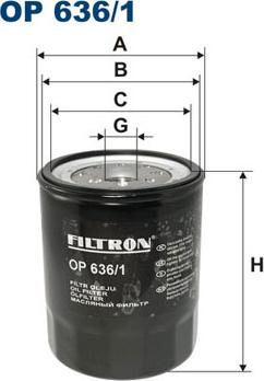 Filtron OP 636/1 - Oil Filter www.parts5.com