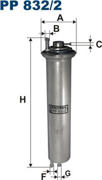 Filtron PP832/2 - Fuel filter www.parts5.com