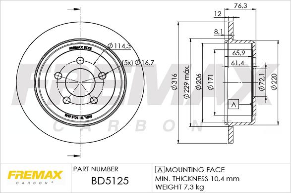 FREMAX BD-5125 - Brake Disc www.parts5.com