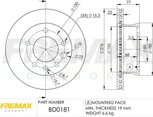 FREMAX BD-0181 - Brake Disc www.parts5.com