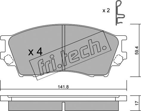 Fri.Tech. 489.0 - Brake Pad Set, disc brake www.parts5.com