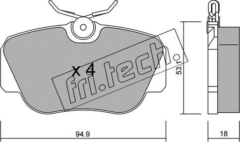 Fri.Tech. 043.0 - Brake Pad Set, disc brake www.parts5.com
