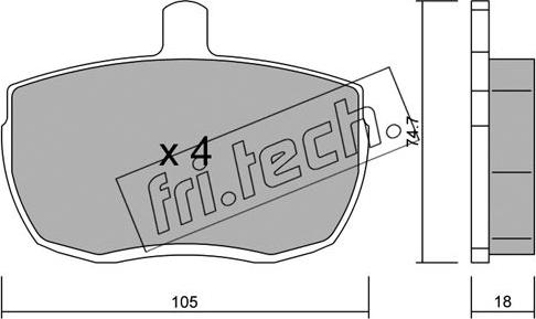 Fri.Tech. 018.0 - Brake Pad Set, disc brake www.parts5.com