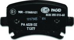 HELLA 8DB 355 010-601 - Brake Pad Set, disc brake www.parts5.com
